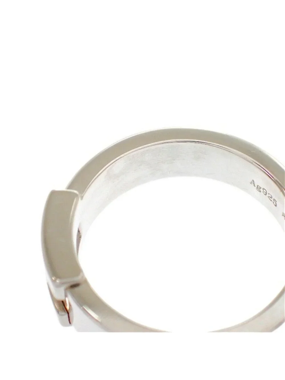 Hermes Newhela Crest Rin 49 Full Ring 925 Sterling Silver